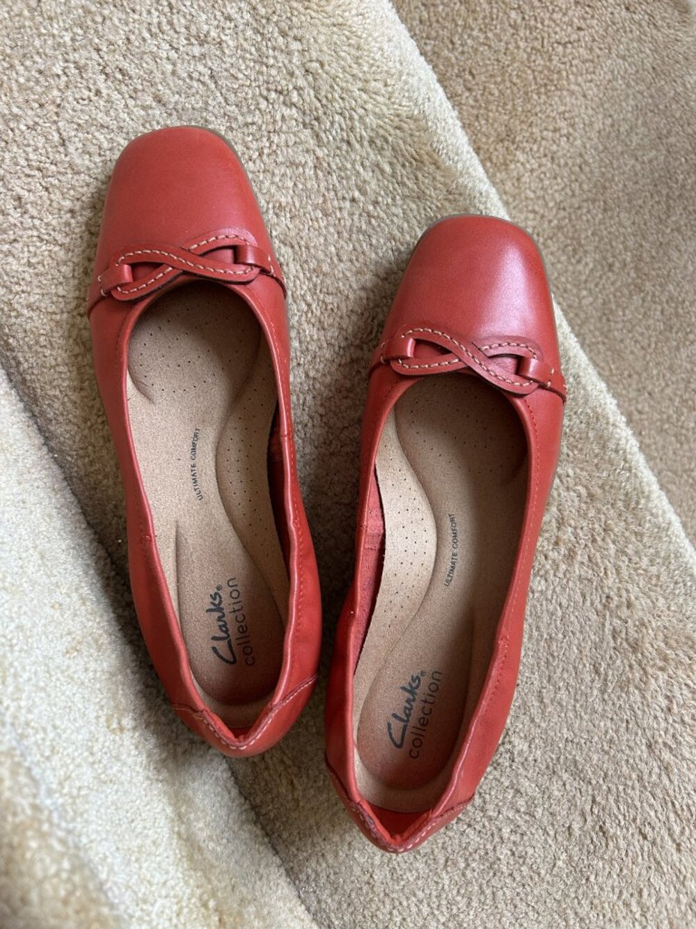 Clarks Red Ultimate Comfort Loafers